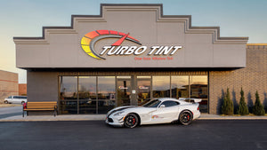 Turbo Tint OKC building front entrance with Automotive Window Tinted turbo tint car